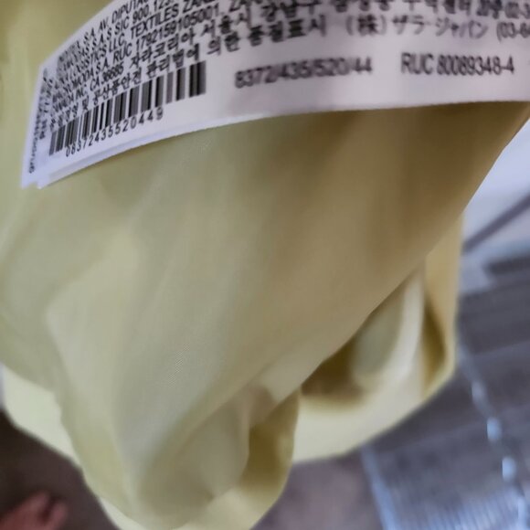 Zara Women's single-button tailored jacket/blazer Size 12 Yellow 8372/435/ - Picture 4 of 4